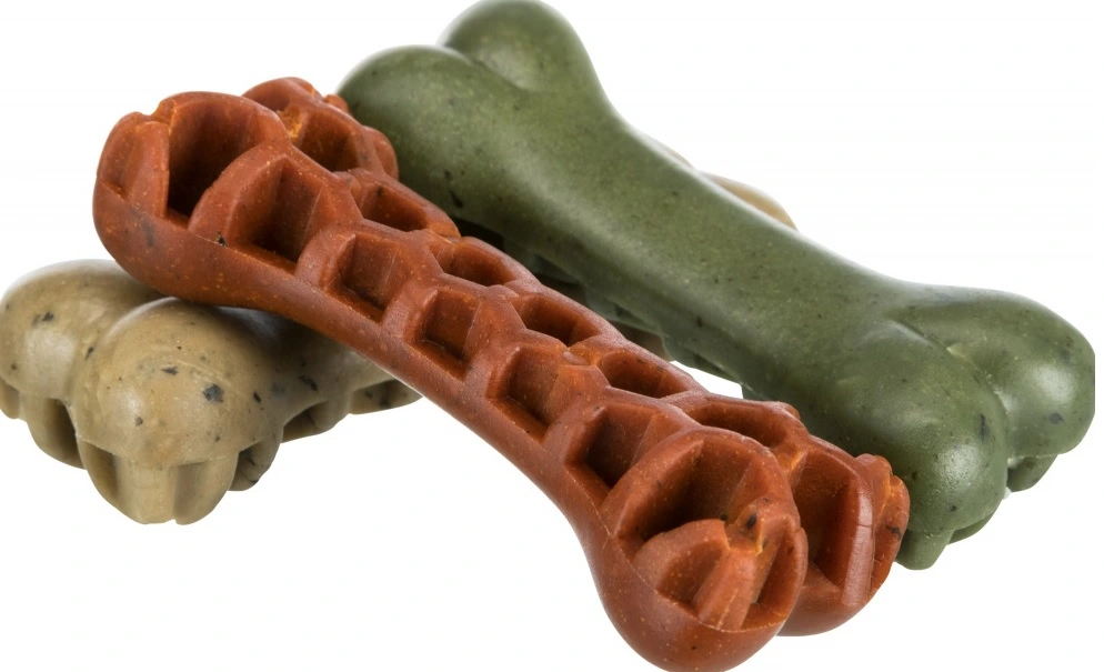 Denta Fun Veggie Tyggeknogle med tang 12 cm (vegetabilsk) - sunde kornfri hundesnacks